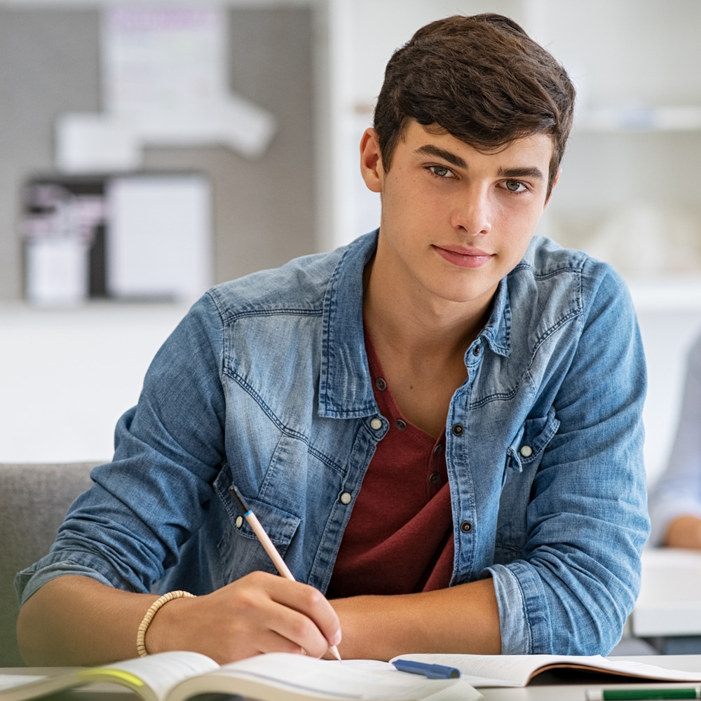 TeenBoyHomework Credit Recovery teen doing homework